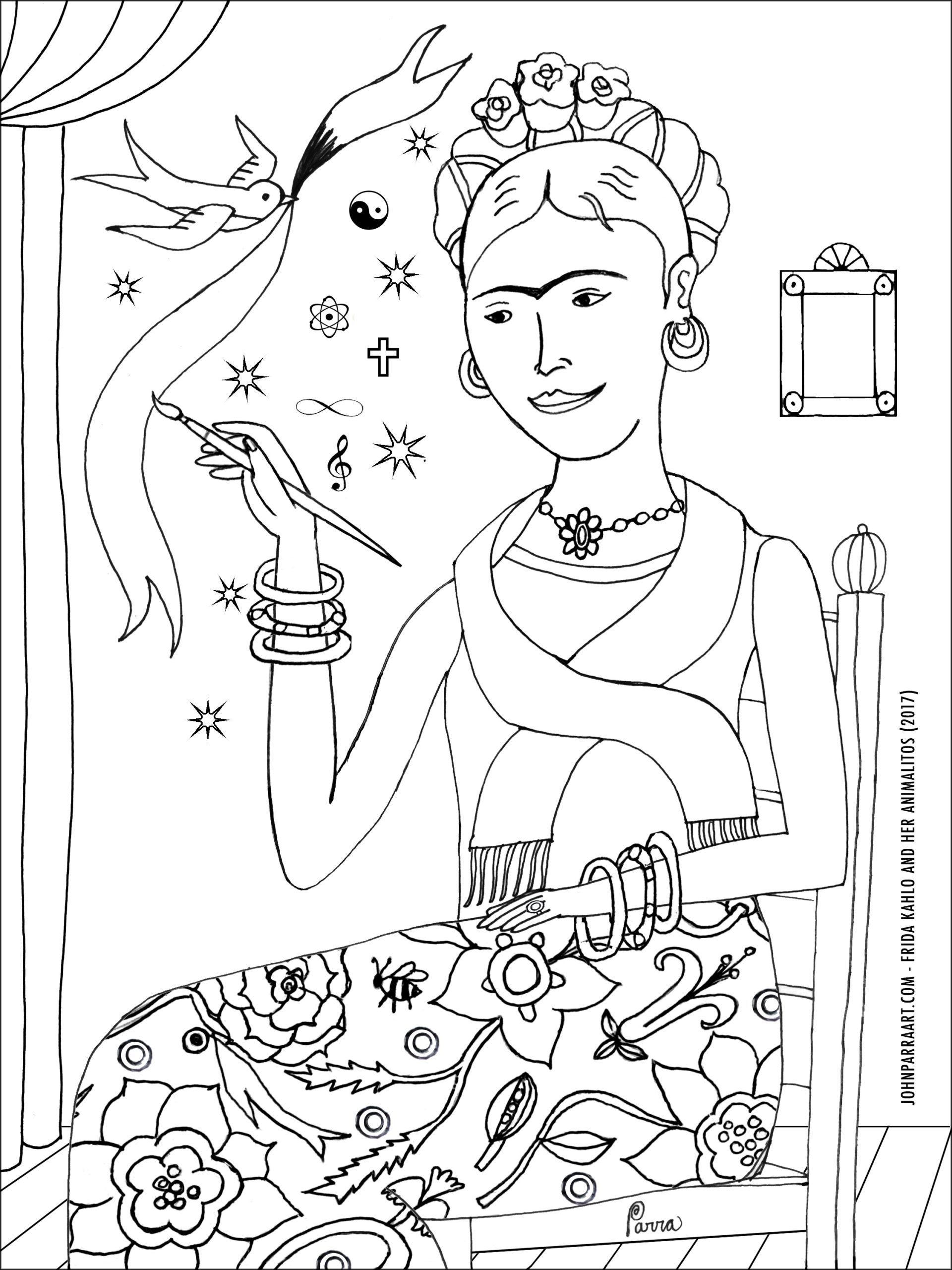 Frida Kahlo Coloring Pages Printable