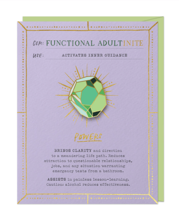 Functional Adultinite Fantasy Stone Pin & Card