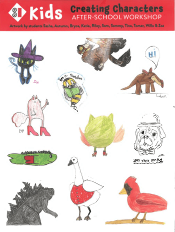 Creating Characters After School Workshop Sticker Sheet