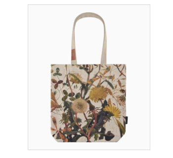 Canvas Botanical Shopper Bag Greens & Flowers