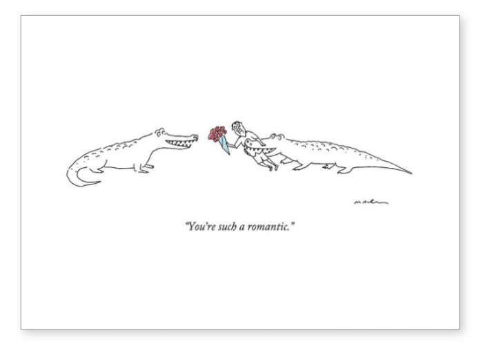 A Crocodile to Another Crocodile with a Person - by Michael Maslin Greeting Card