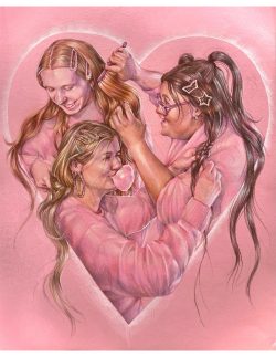 <strong></strong><br>Sarah Mason | <i> Braid Train</i><br>
Rhode Island School of Design | Instructor(s): Julio Flores <br>
Medium: Colored pencil on toned paper<br>